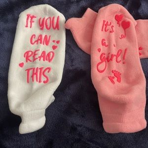 It’s a Girl/ if you can read this socks brand new